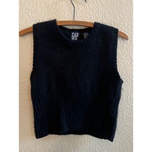 Gap Angora Blend Sweater Black Vest Women’s Size Medium
